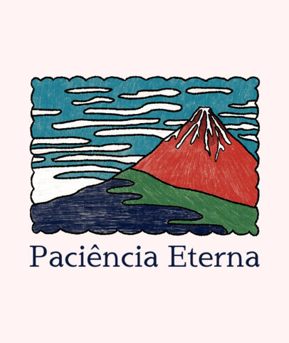 Tote Bag Design Template Featuring an Illustrated Mountain