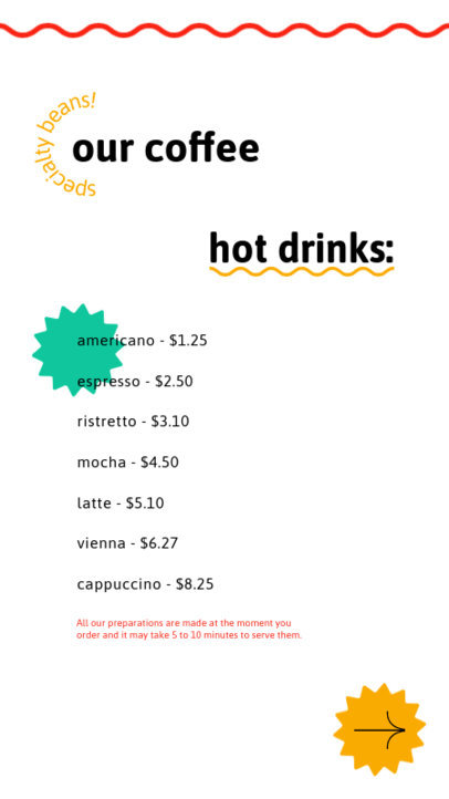 Instagram Story Maker for a Hot Drinks Menu 5218d-el1