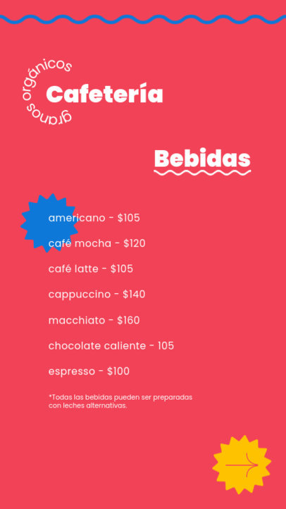 Menu Template for Instagram Stories Featuring Colorful Wavy Lines 5218e-el1