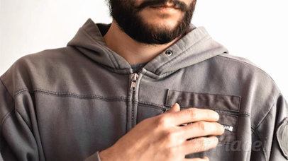 Hipster Dude Opens Takes out a Business Card Stop Motion Out of his Hoodie Pocket