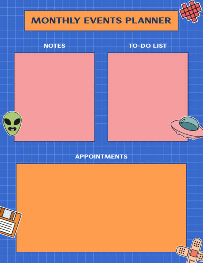 Monthly Planner Design Maker Featuring Fun Sticker Graphics