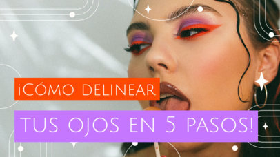 YouTube Thumbnail Template for an Eye Makeup Tutorial Video
