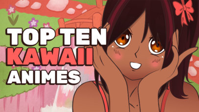 YouTube Thumbnail Maker Featuring a Kawaii Anime Girl