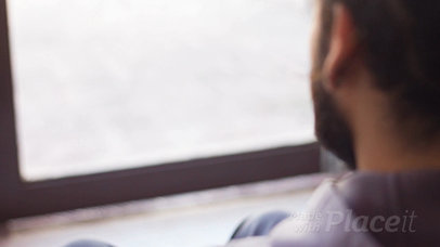 Stop Motion of a Hipster Man at his House Looking at a Business Card