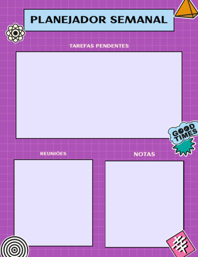 Weekly Planner Design Template Featuring Unique Stickers
