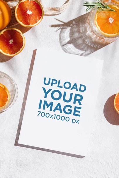 Flyer Mockup Featuring a Bunch of Oranges