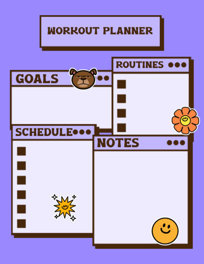 Workout Planner Generator Featuring Retro Computer Tabs