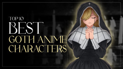 YouTube Thumbnail Design Template for a Gothic Anime Characters Ranking