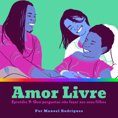 Illustrated Podcast Cover Generator for an Episode on LGBTQ Parenting