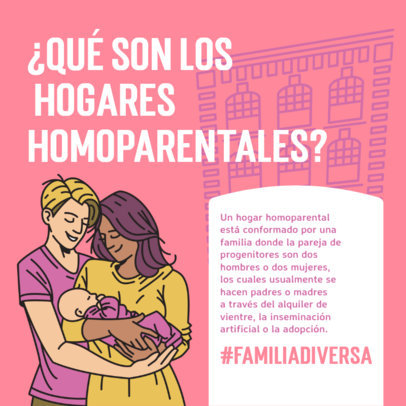 Illustrated Instagram Post Design Maker With an LGBTQ Parenting Theme