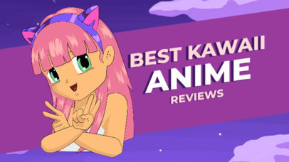 YouTube Thumbnail Maker for a Kawaii Anime Reviews Video