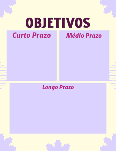 Colorful Objective Planner Generator for a Goals List 4669a