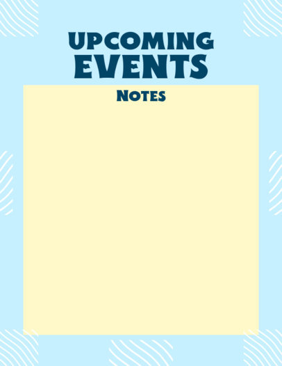 Notebook Planner Generator for an Upcoming Event List Featuring a Colorful Layout