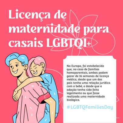 Instagram Post Creator Featuring Information for LGBTQ Families Day