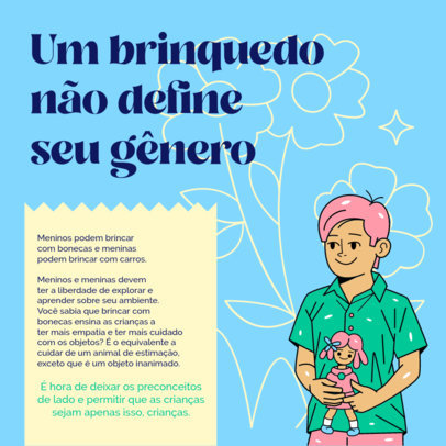 Instagram Post Generator Featuring a Parenting Theme and an Illustration of a Happy Kid