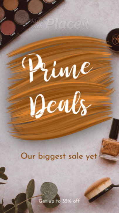 Instagram Story Video Maker for a Makeup Prime Sales Day 