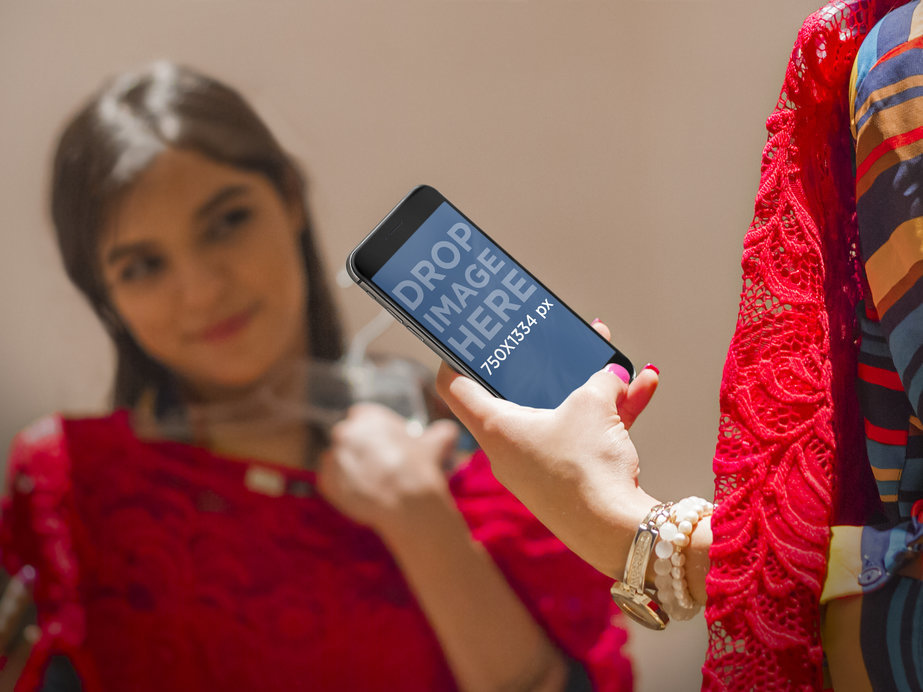 Girl Tries Out Clothes at a Store | iPhone 6 Mockup