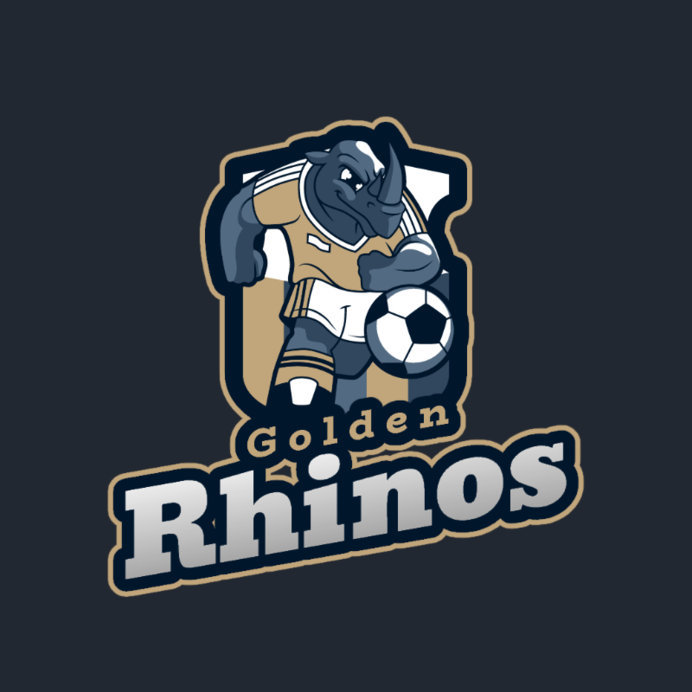 Placeit - Mascot Logo Maker for a Sports Team Featuring a Rhino Playing ...
