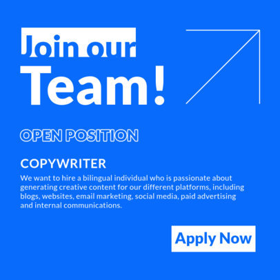 Instagram Post Template for Human Resources Featuring Vacant Positions 5255 el1