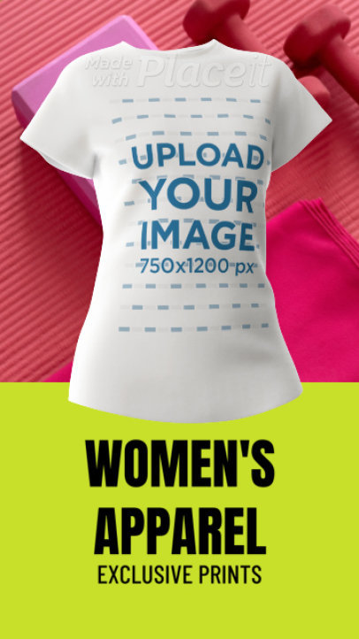 Video of a 3D T-Shirt with a Rounded Neck for a Women's Boutique Promo