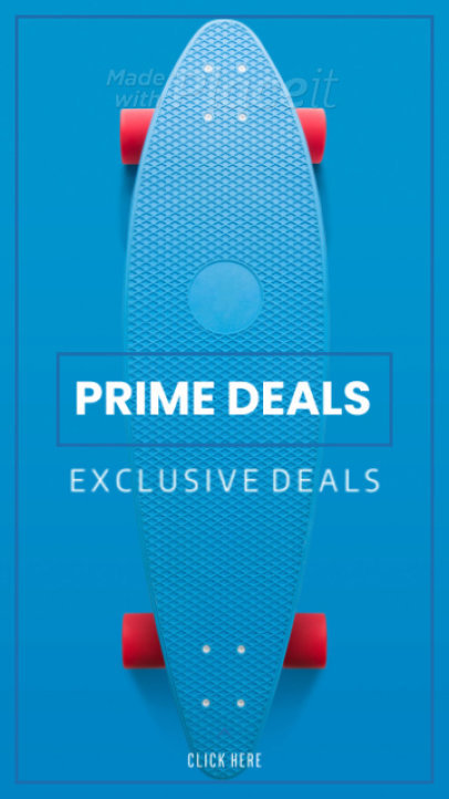 Instagram Story Video Creator for a Skateboards Store Sale on Prime Offers Day