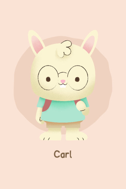 Nursery Poster Maker Featuring a Little Cute Bunny With a Name