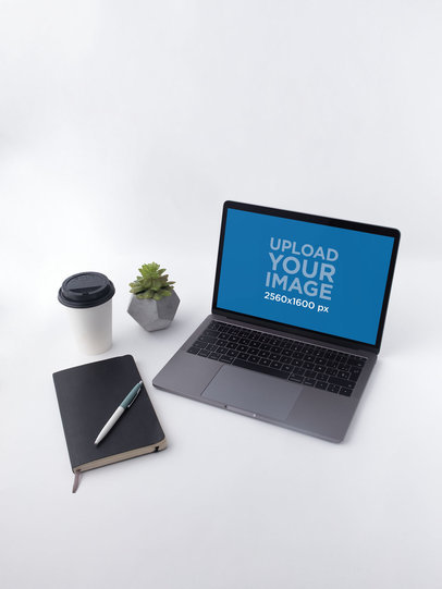 13 Inch Macbook Pro Space Gray Mockup Stationery Workspace 19527a