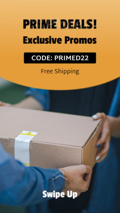 Instagram Story Video Template for an Exclusive Promo Code for Prime Offers Day