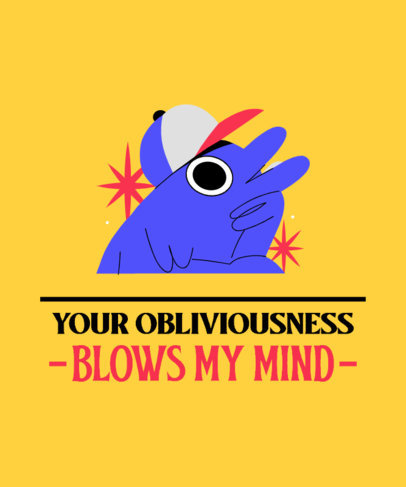 Stranger Things-Inspired Quote T-Shirt Design Template with a Silly Graphic