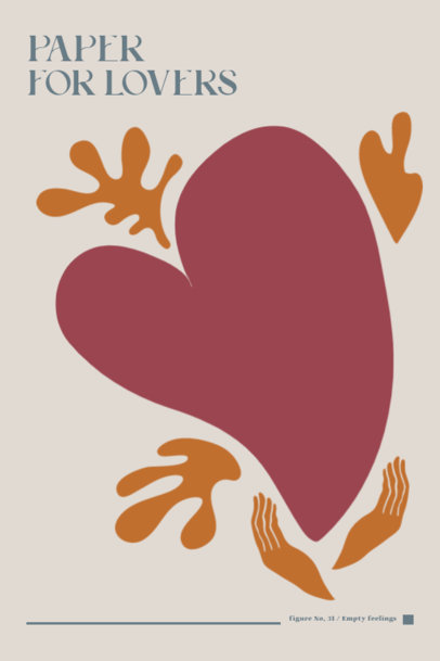Poster Maker Featuring a Heart Graphic Inspired by Matisse Paintings