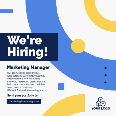 Hiring-Themed Instagram Post Maker for a Marketing Manager Position 5252 el1