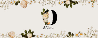 Mug Design Creator Featuring a Cute Floral Frame and a Capital Letter