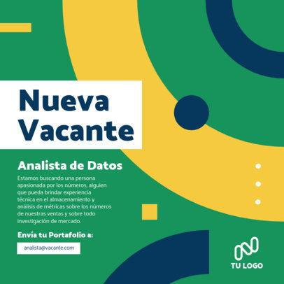 Colorful Instagram Post Generator to Hire a Data Analyst 5252e-el1