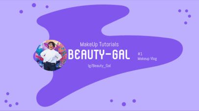 YouTube Banner Template for a Makeup Tutorial Channel with an Illustrated Background 4675a