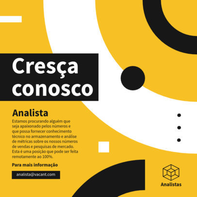 Instagram Post Template Featuring a Hiring Theme With Colorful Graphics 5252c-el1