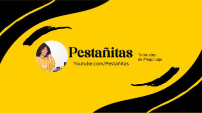 YouTube Banner Template for a Beauty Tutorials Channel with Brush Stroke Graphics 4675e