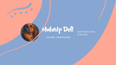 YouTube Banner Template Featuring a Colorful Background for a Makeup Vlogger 4675i
