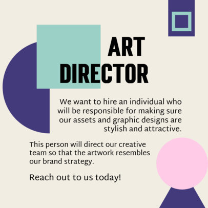 Instagram Post Generator for an Art Director Vacant 5254b el1