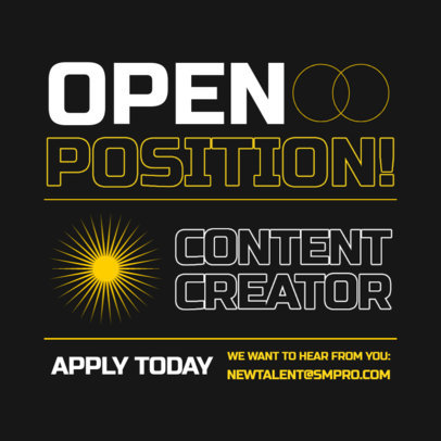 Instagram Post Creator for an Open Content Creator Role 5256b-el1