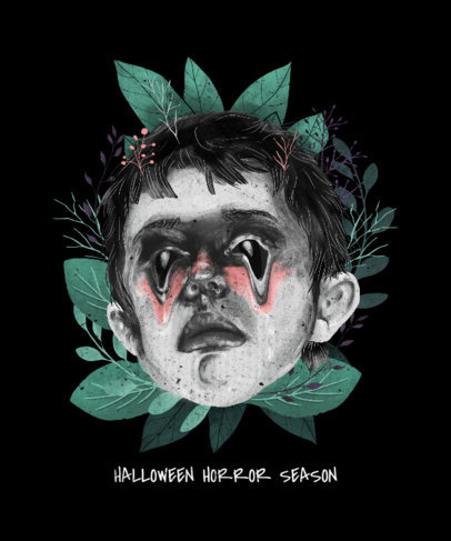 Horror-Themed T-Shirt Design Maker with a Scary Kid Face