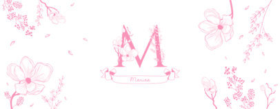 Mug Design Generator Featuring Letters and Botanical Illustrations