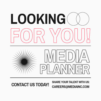 Instagram Post Template for a Media Planner Job Opening 5256f-el1