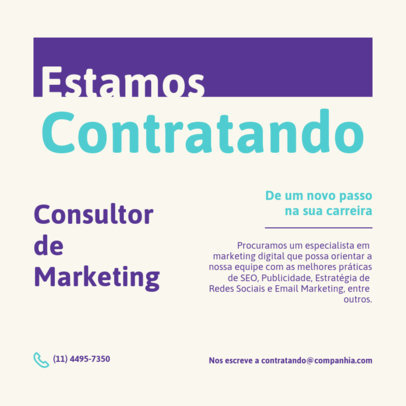 Instagram Post Creator Featuring a Marketing Consultor Job Offer 5253c-el1