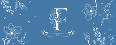 Mug Design Template Featuring Capital Letters and Delicate Floral Graphics