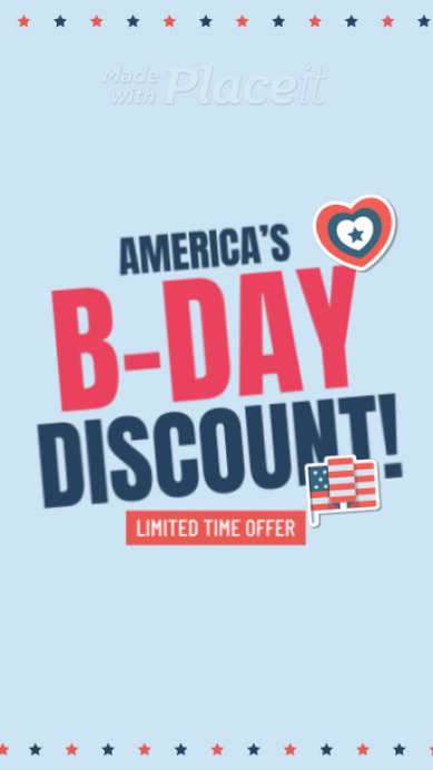 Instagram Story Video Maker for a 4th of July Discount Promo
