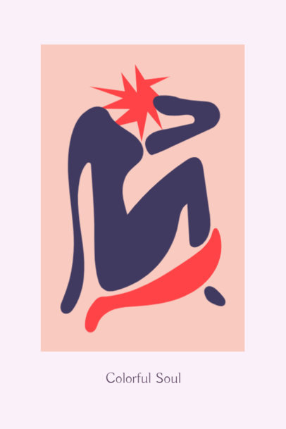 Poster Design Maker With an Abstract Illustration Inspired by Matisse Paintings