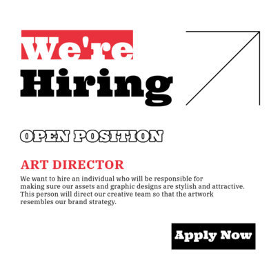 Instagram Post Creator with a Hiring Theme for an Art Director 5255b-el1