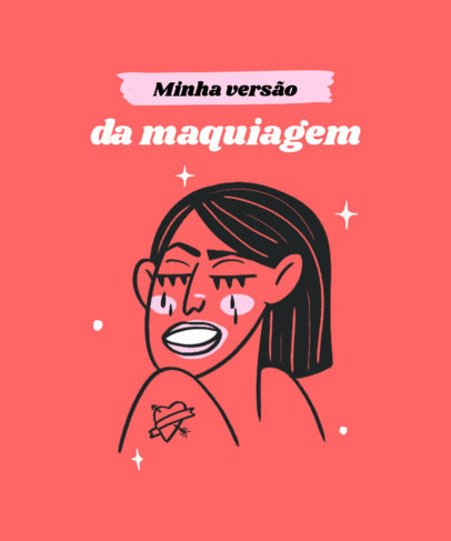T-Shirt Design Generator Featuring Illustrations and a Bad Makeup Day Theme