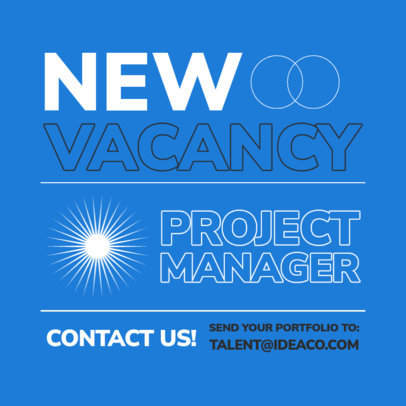 Instagram Post Template for Recruiters Hiring a Project Manager 5256a-el1
