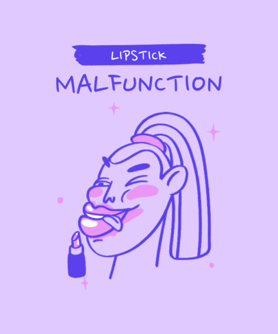 T-Shirt Design Maker with Funny Illustrations and a Makeup Fail Theme